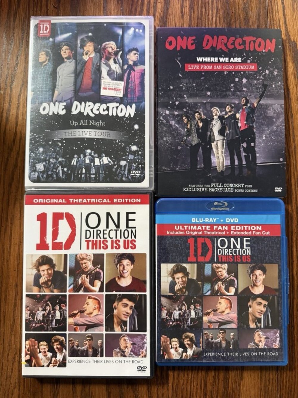4 One Directon Dvd’s & Blu-Rays